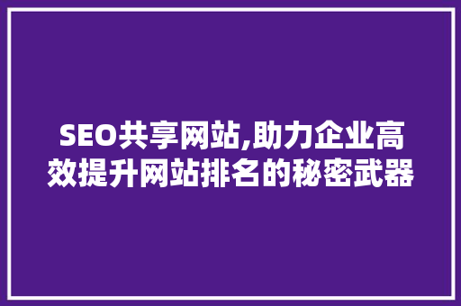 SEO共享网站,助力企业高效提升网站排名的秘密武器