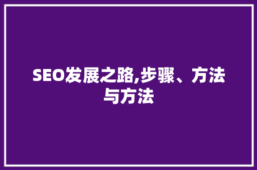 SEO发展之路,步骤、方法与方法