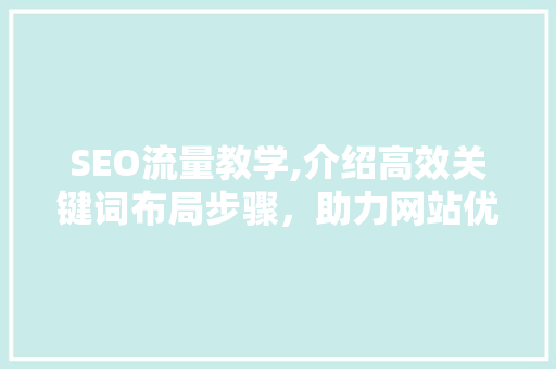 SEO流量教学,介绍高效关键词布局步骤，助力网站优化