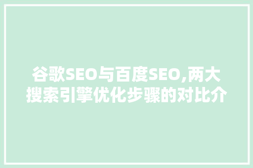 谷歌SEO与百度SEO,两大搜索引擎优化步骤的对比介绍