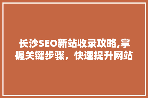 长沙SEO新站收录攻略,掌握关键步骤，快速提升网站排名