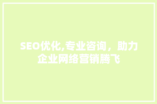 SEO优化,专业咨询，助力企业网络营销腾飞