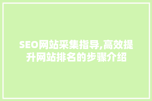 SEO网站采集指导,高效提升网站排名的步骤介绍