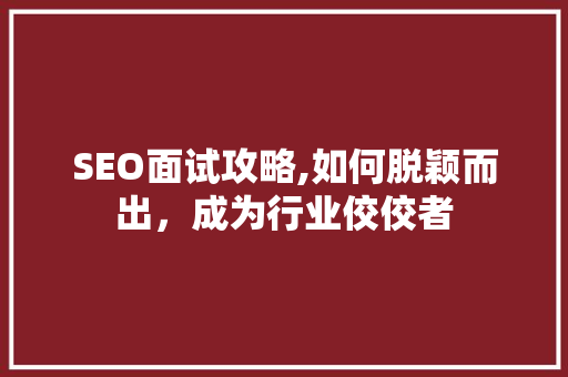 SEO面试攻略,如何脱颖而出，成为行业佼佼者  第1张
