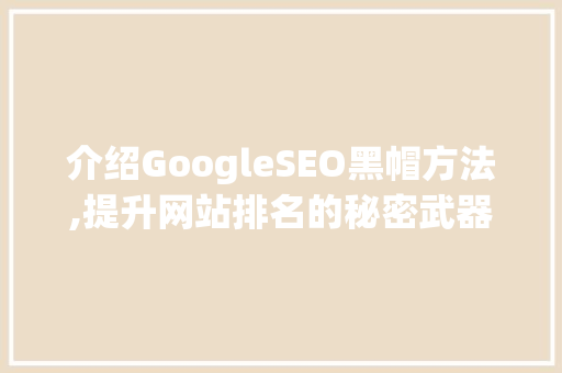 介绍GoogleSEO黑帽方法,提升网站排名的秘密武器