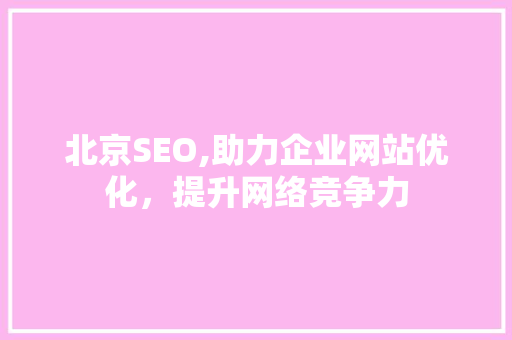 北京SEO,助力企业网站优化，提升网络竞争力