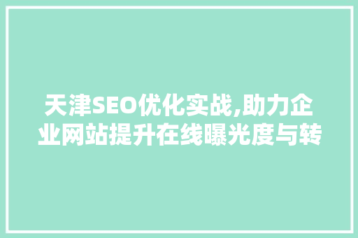 天津SEO优化实战,助力企业网站提升在线曝光度与转化率