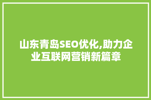 山东青岛SEO优化,助力企业互联网营销新篇章