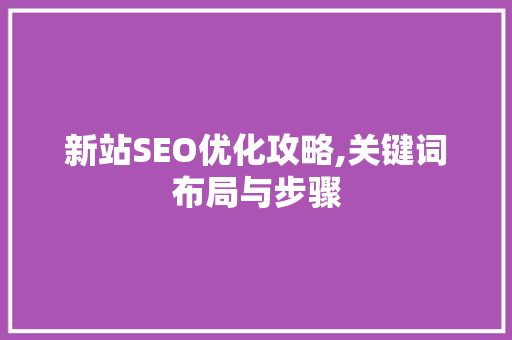 新站SEO优化攻略,关键词布局与步骤  第1张