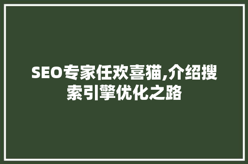 SEO专家任欢喜猫,介绍搜索引擎优化之路