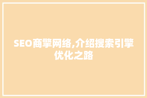 SEO商擎网络,介绍搜索引擎优化之路