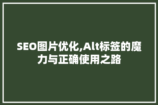 SEO图片优化,Alt标签的魔力与正确使用之路