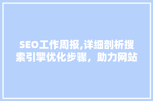 SEO工作周报,详细剖析搜索引擎优化步骤，助力网站排名提升
