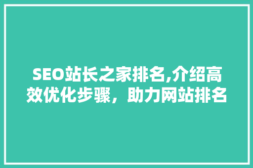 SEO站长之家排名,介绍高效优化步骤，助力网站排名提升