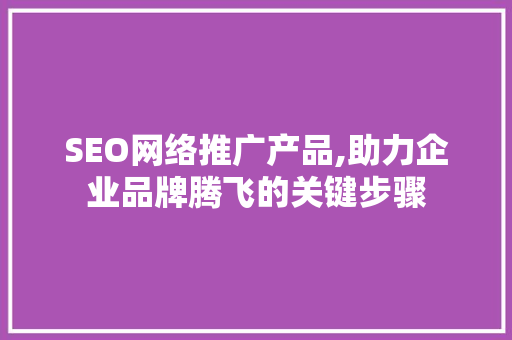 SEO网络推广产品,助力企业品牌腾飞的关键步骤