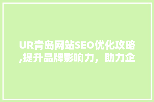 UR青岛网站SEO优化攻略,提升品牌影响力，助力企业腾飞