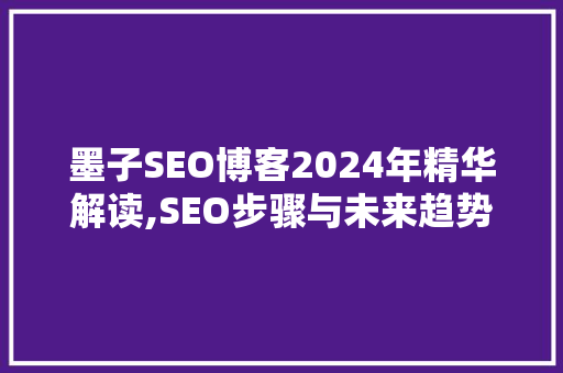 墨子SEO博客2024年精华解读,SEO步骤与未来趋势