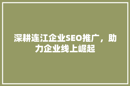 深耕连江企业SEO推广，助力企业线上崛起