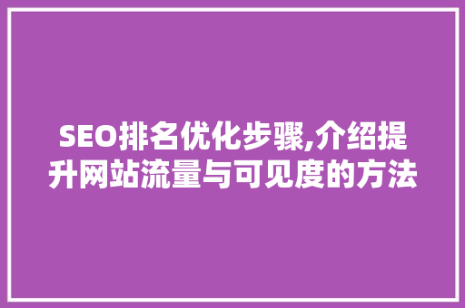 SEO排名优化步骤,介绍提升网站流量与可见度的方法