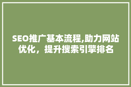SEO推广基本流程,助力网站优化，提升搜索引擎排名  第1张
