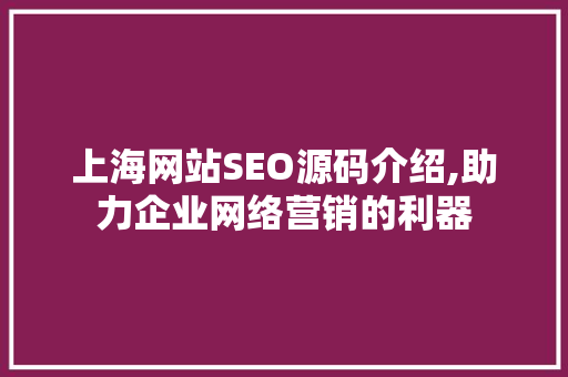 上海网站SEO源码介绍,助力企业网络营销的利器