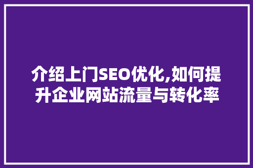 介绍上门SEO优化,如何提升企业网站流量与转化率