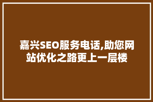 嘉兴SEO服务电话,助您网站优化之路更上一层楼