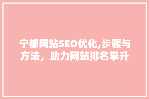 宁都网站SEO优化,步骤与方法，助力网站排名攀升