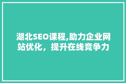 湖北SEO课程,助力企业网站优化，提升在线竞争力