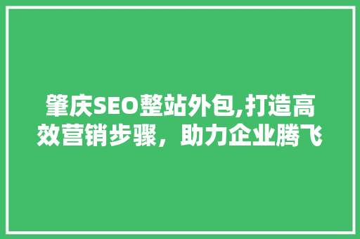 肇庆SEO整站外包,打造高效营销步骤，助力企业腾飞