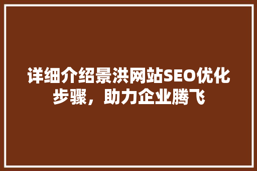 详细介绍景洪网站SEO优化步骤，助力企业腾飞