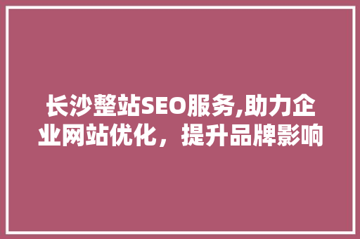 长沙整站SEO服务,助力企业网站优化，提升品牌影响力