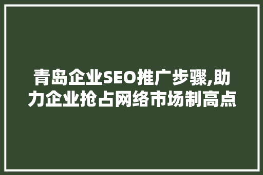 青岛企业SEO推广步骤,助力企业抢占网络市场制高点