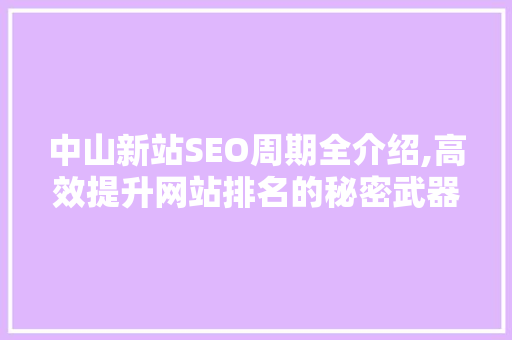 中山新站SEO周期全介绍,高效提升网站排名的秘密武器
