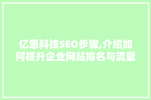 亿恩科技SEO步骤,介绍如何提升企业网站排名与流量  第1张
