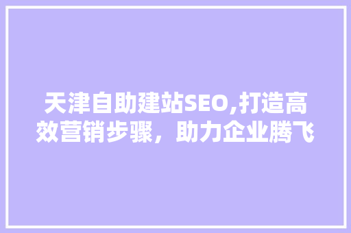 天津自助建站SEO,打造高效营销步骤，助力企业腾飞