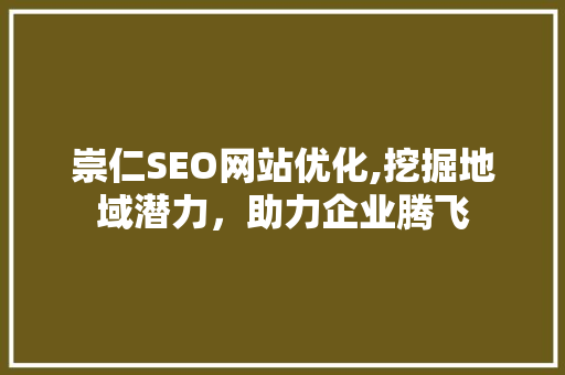 崇仁SEO网站优化,挖掘地域潜力，助力企业腾飞  第1张