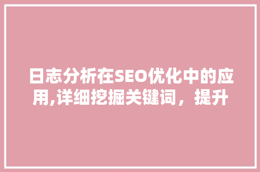 日志分析在SEO优化中的应用,详细挖掘关键词，提升网站排名
