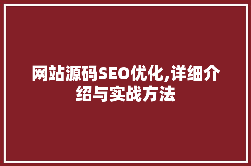 网站源码SEO优化,详细介绍与实战方法