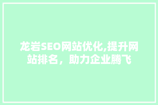 龙岩SEO网站优化,提升网站排名，助力企业腾飞