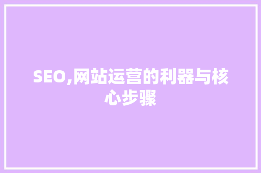 SEO,网站运营的利器与核心步骤