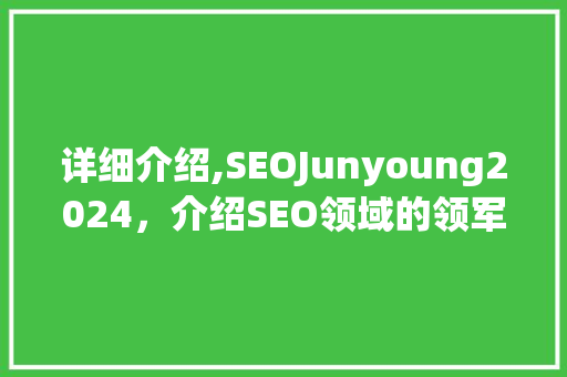 详细介绍,SEOJunyoung2024，介绍SEO领域的领军人物