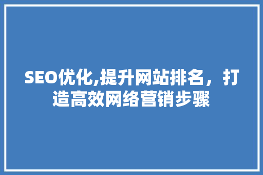 SEO优化,提升网站排名，打造高效网络营销步骤