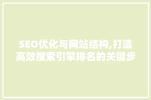 SEO优化与网站结构,打造高效搜索引擎排名的关键步骤