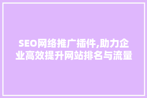 SEO网络推广插件,助力企业高效提升网站排名与流量