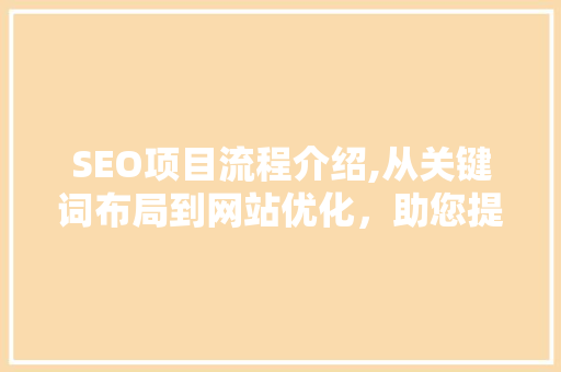 SEO项目流程介绍,从关键词布局到网站优化，助您提升网站排名