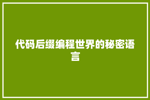 代码后缀编程世界的秘密语言