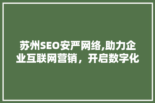 苏州SEO安严网络,助力企业互联网营销，开启数字化转型新篇章