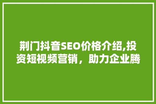荆门抖音SEO价格介绍,投资短视频营销，助力企业腾飞