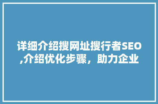 详细介绍搜网址搜行者SEO,介绍优化步骤，助力企业高效推广